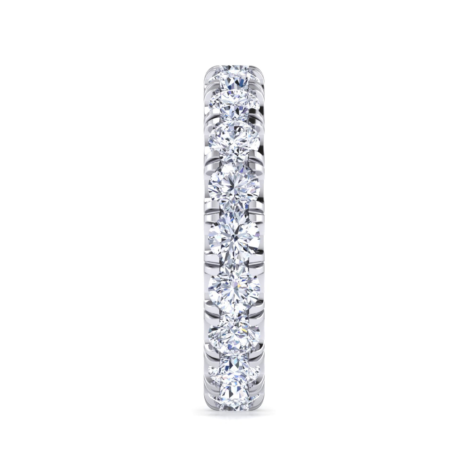 Eternity Band Wedding Ring in 14k White Gold with Round Natural Diamond at Gabriel & Co. - Shot 4