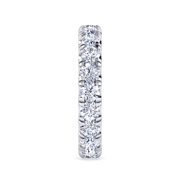 Eternity Band Wedding Ring in 14k White Gold with Round Natural Diamond at Gabriel & Co. - Shot 4