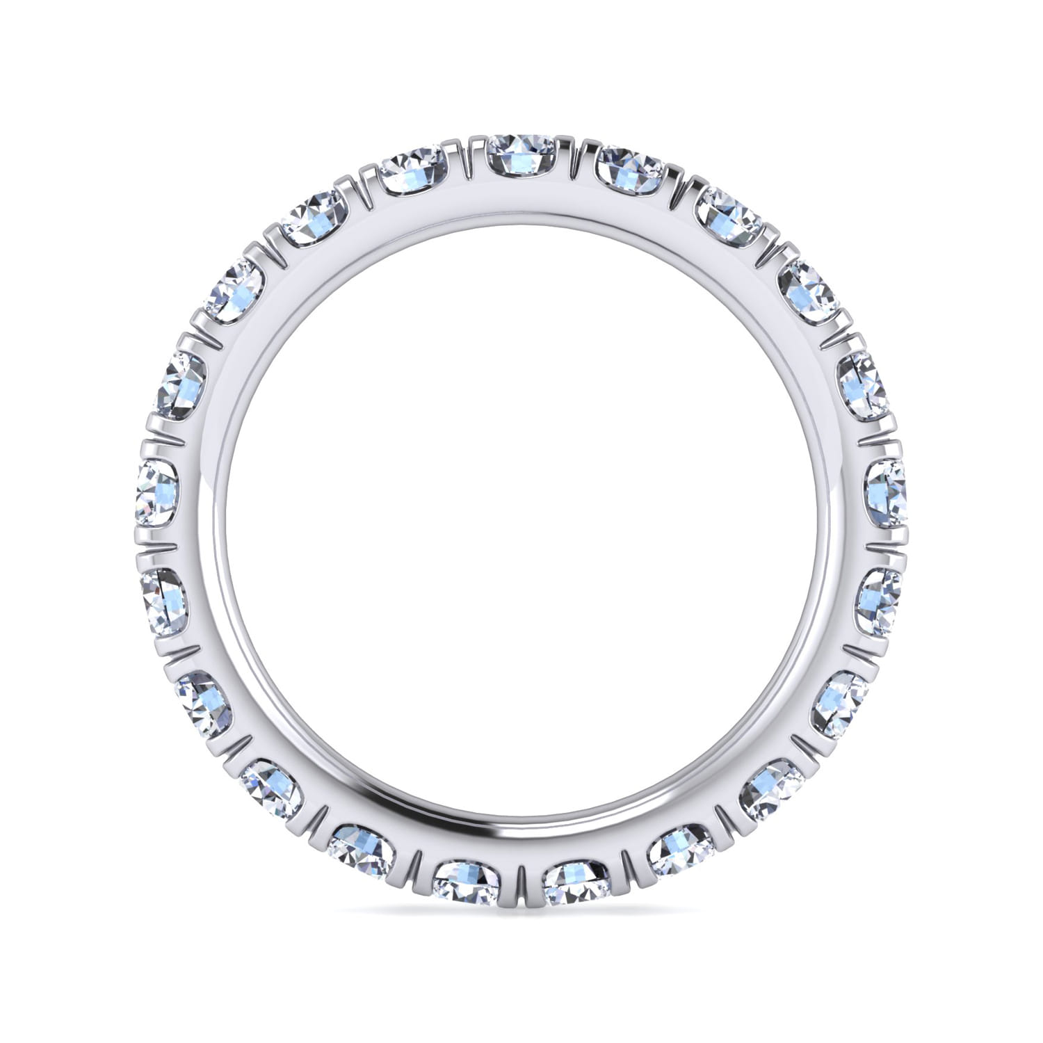Eternity Band Wedding Ring in 14k White Gold with Round Natural Diamond at Gabriel & Co. - Shot 2