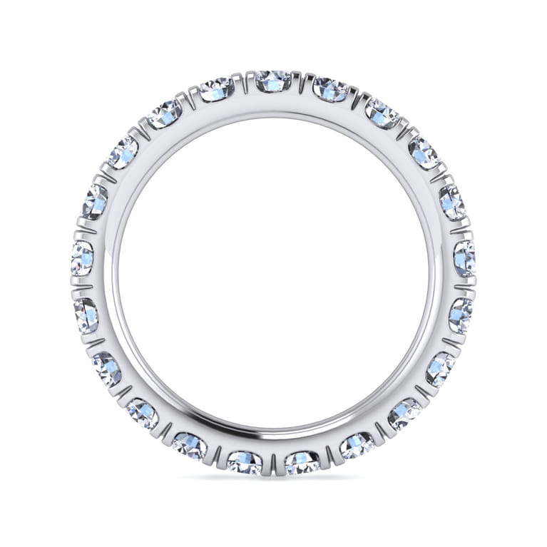 Eternity Band Wedding Ring in 14k White Gold with Round Natural Diamond at Gabriel & Co. - Shot 2