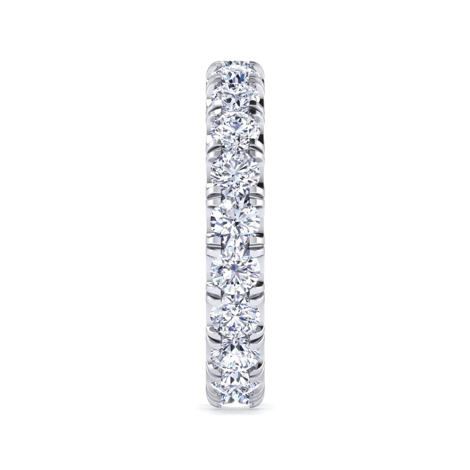 Eternity Band Wedding Ring in 14k White Gold with Round Natural Diamond at Gabriel & Co. - Shot 4