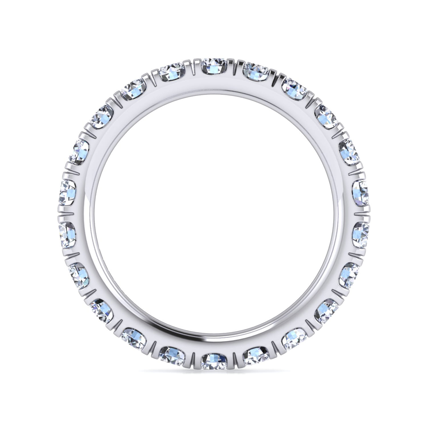 Eternity Band Wedding Ring in 14k White Gold with Round Natural Diamond at Gabriel & Co. - Shot 2