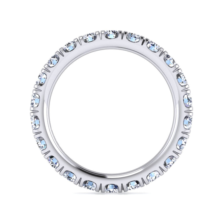 Eternity Band Wedding Ring in 14k White Gold with Round Natural Diamond at Gabriel & Co. - Shot 2
