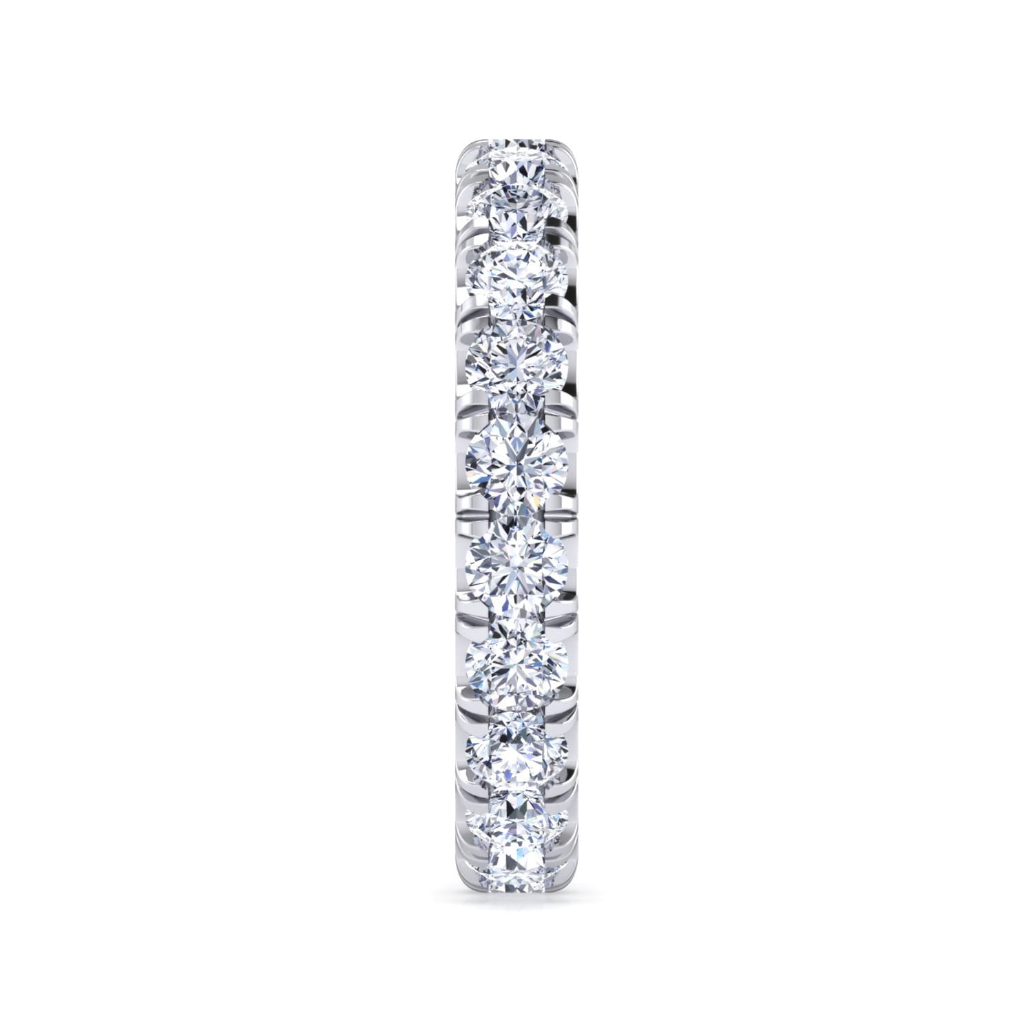 Eternity Band Wedding Ring in 14k White Gold with Round Natural Diamond at Gabriel & Co. - Shot 4