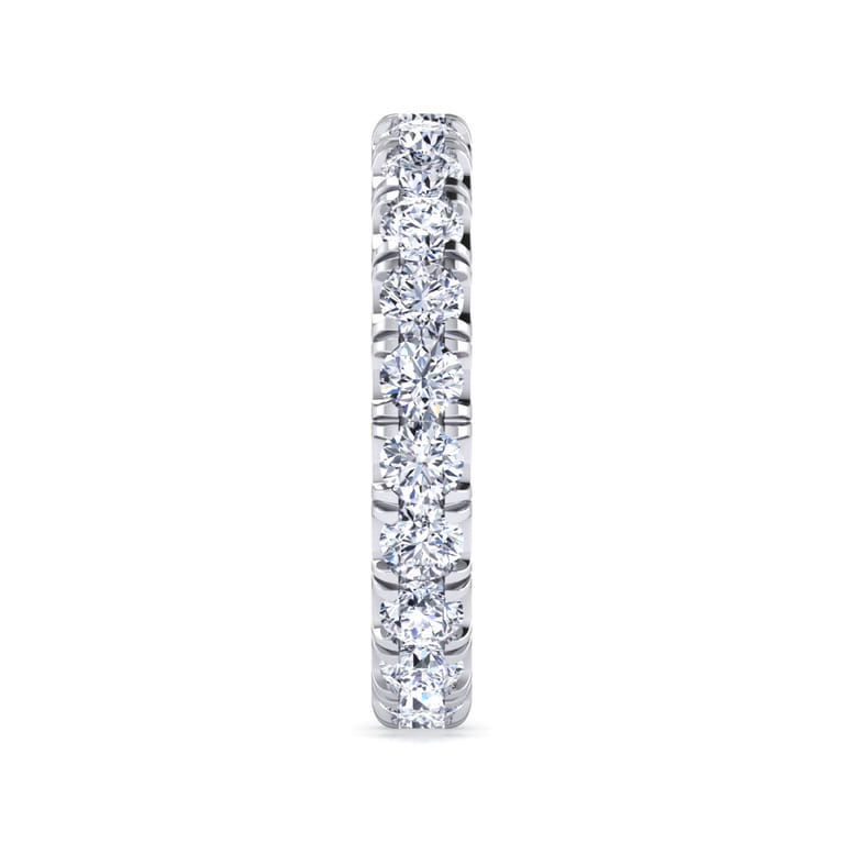 Eternity Band Wedding Ring in 14k White Gold with Round Natural Diamond at Gabriel & Co. - Shot 4