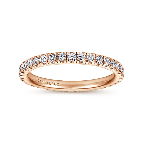 Avignon - French Pave  Eternity Diamond Ring in 14K Rose Gold - 0.42 ct - Shot 4