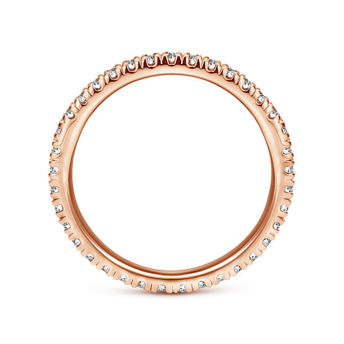 Avignon - French Pave  Eternity Diamond Ring in 14K Rose Gold - 0.45 ct - Shot 2