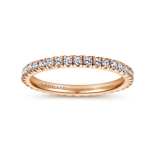 Avignon - French Pave  Eternity Diamond Ring in 14K Rose Gold - 0.45 ct - Shot 4