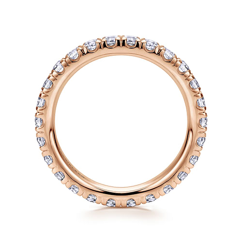 Avignon - French Pave  Eternity Diamond Ring in 14K Rose Gold - 0.85 ct - Shot 2