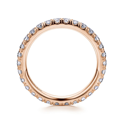Avignon - French Pave  Eternity Diamond Ring in 14K Rose Gold - 1 ct - Shot 2