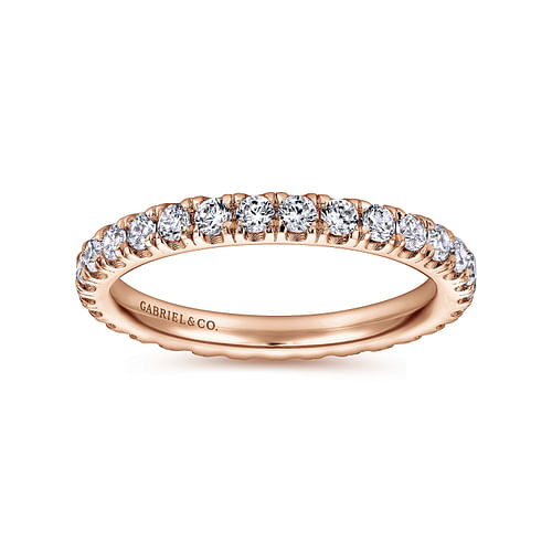 Avignon - French Pave  Eternity Diamond Ring in 14K Rose Gold - 1 ct - Shot 4