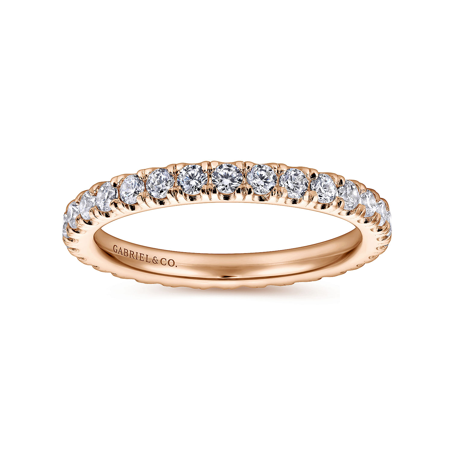 Avignon - French Pave  Eternity Diamond Ring in 14K Rose Gold - 1.05 ct - Shot 4