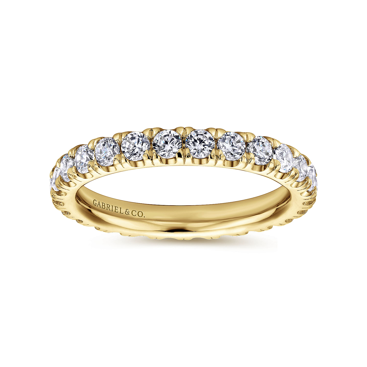 Avignon - French Pave  Eternity Diamond Ring in 14K Yellow Gold - 0.85 ct - Shot 4