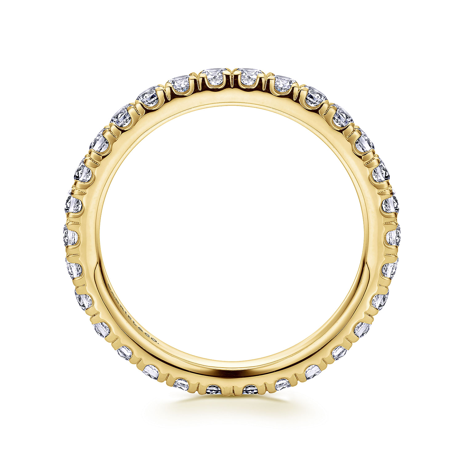 Avignon - French Pave  Eternity Diamond Ring in 14K Yellow Gold - 1 ct - Shot 2