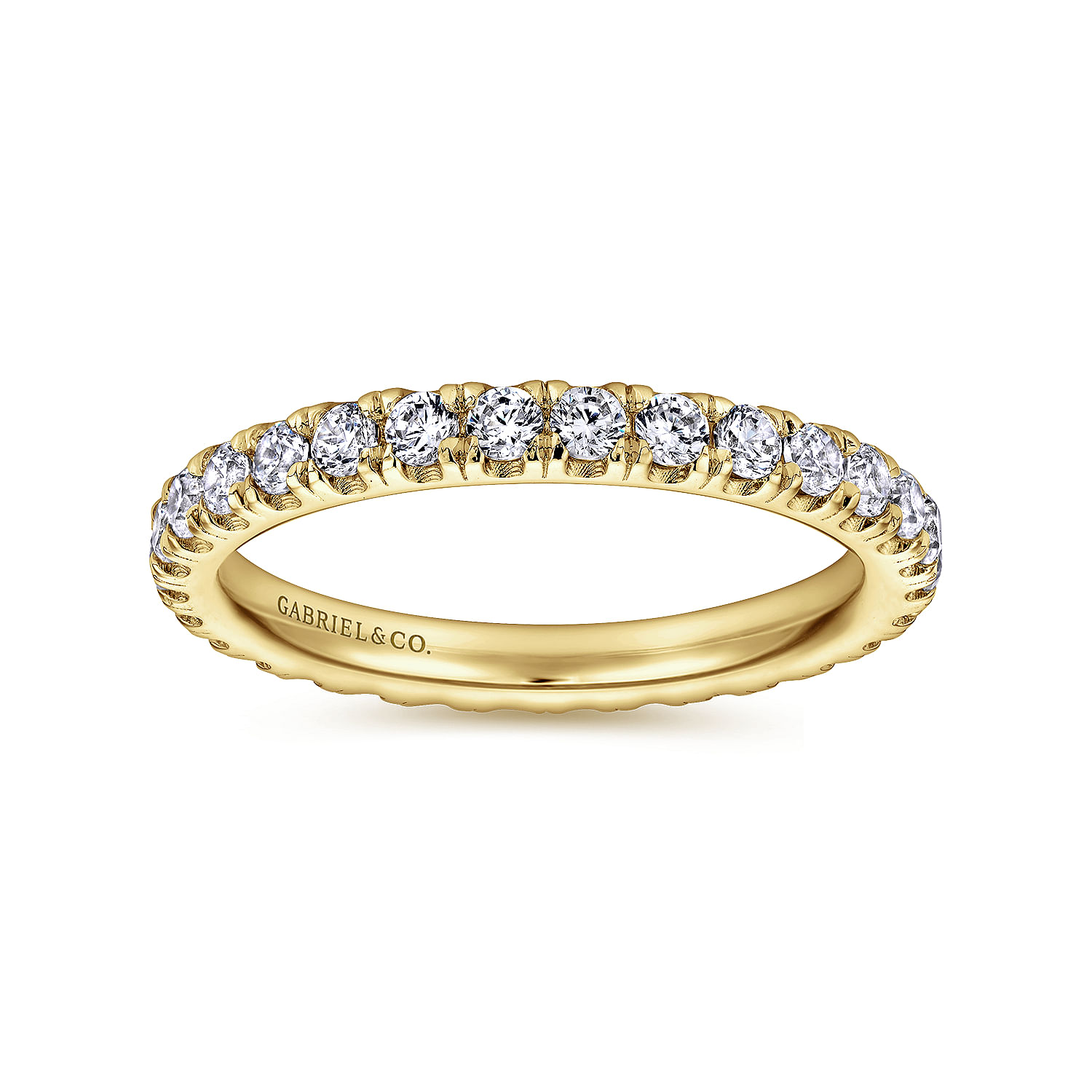 Avignon - French Pave  Eternity Diamond Ring in 14K Yellow Gold - 1 ct - Shot 4