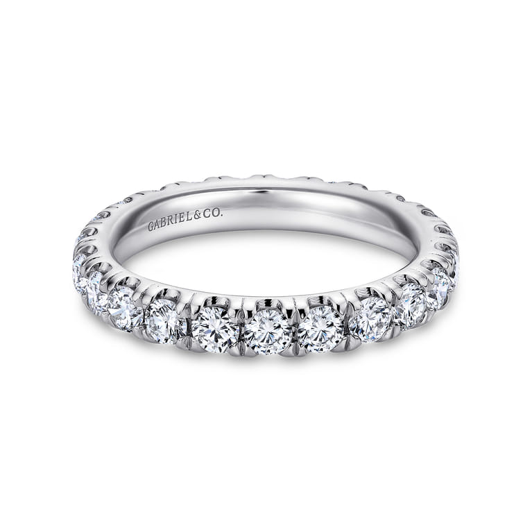 Eternity Band Wedding Ring in Platinum with Round Natural Diamond at Gabriel & Co. - Shot 1