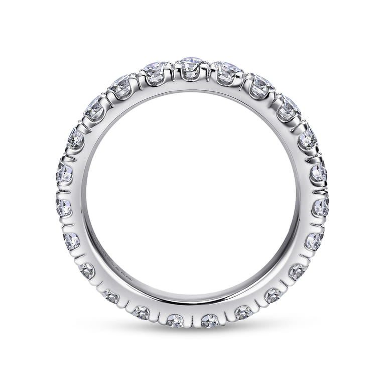 Eternity Band Wedding Ring in Platinum with Round Natural Diamond at Gabriel & Co. - Shot 2