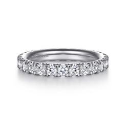 Platinum French Pavé Set Diamond Eternity Band