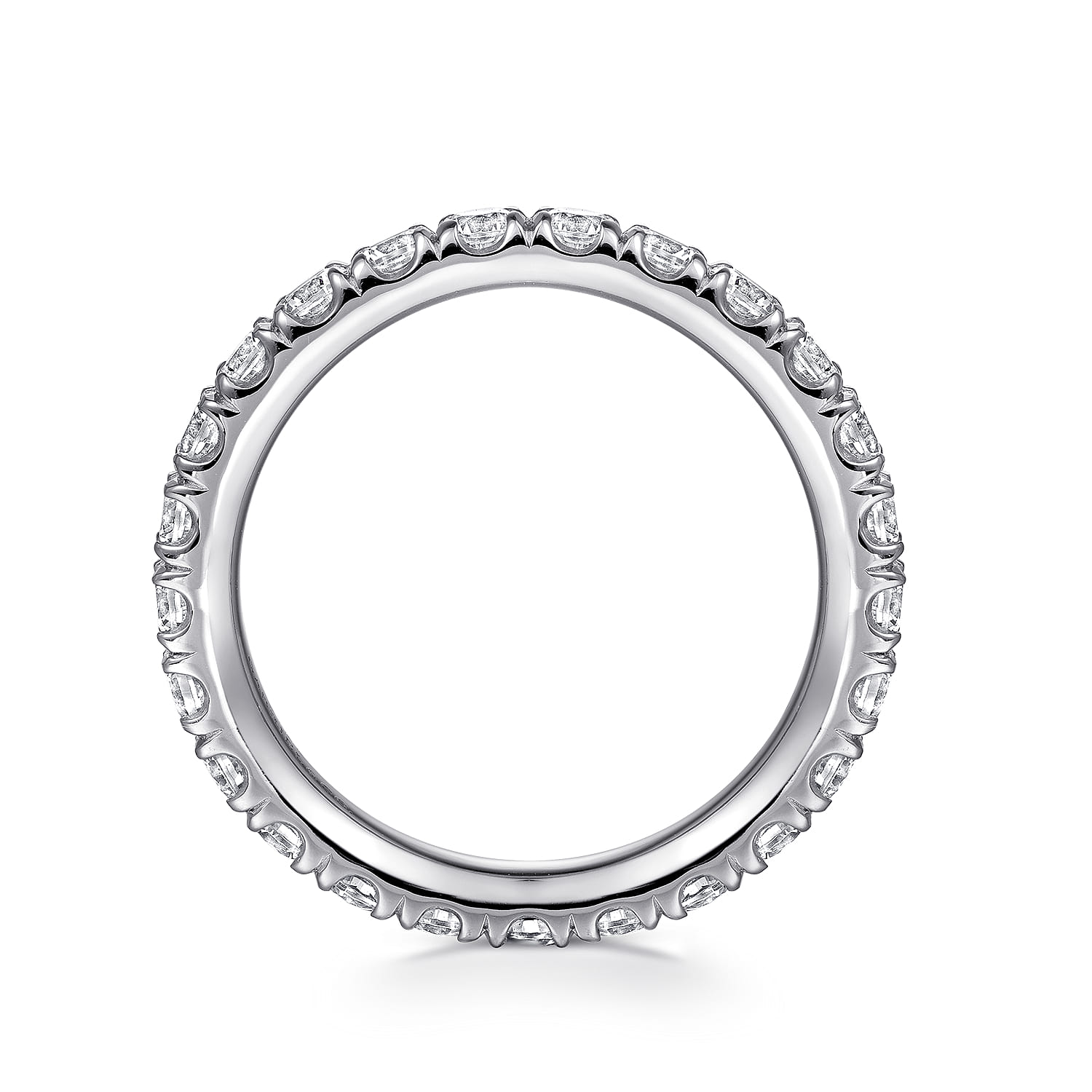 Eternity Band Wedding Ring in Platinum with Round Natural Diamond at Gabriel & Co. - Shot 2