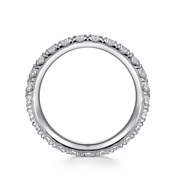 Eternity Band Wedding Ring in Platinum with Round Natural Diamond at Gabriel & Co. - Shot 2