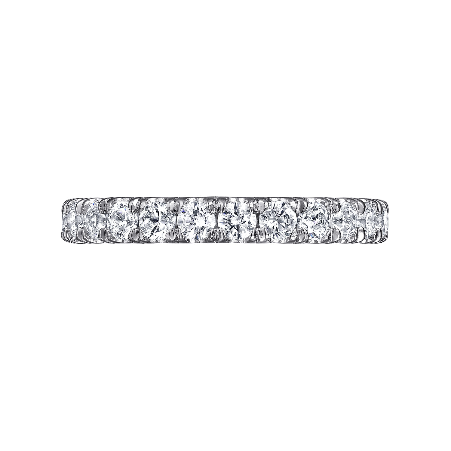 Eternity Band Wedding Ring in Platinum with Round Natural Diamond at Gabriel & Co. - Shot 6