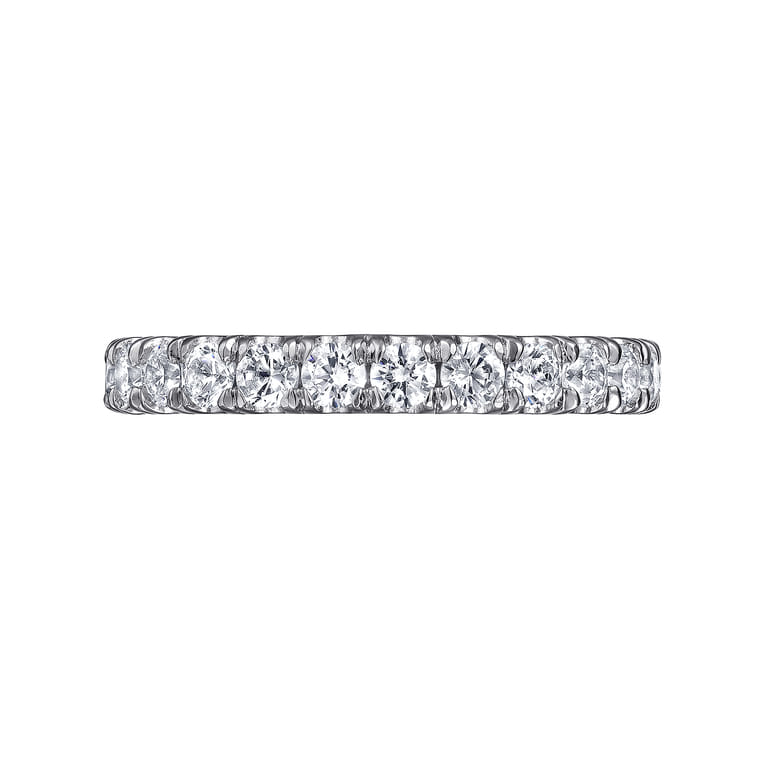 Eternity Band Wedding Ring in Platinum with Round Natural Diamond at Gabriel & Co. - Shot 6