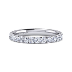 Platinum French Pavé Set Diamond Eternity Band