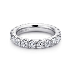 Platinum French Pavé Set Diamond Eternity Band
