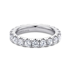 Platinum French Pavé Set Diamond Eternity Band