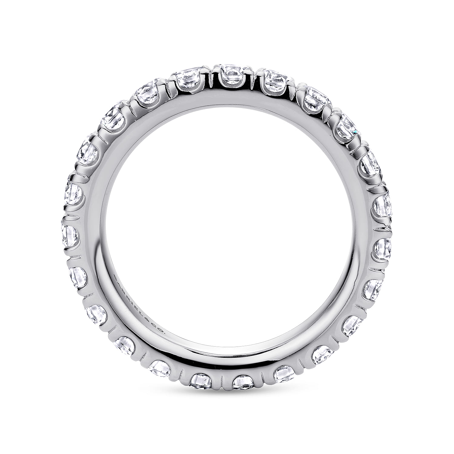 Eternity Band Wedding Ring in Platinum with Round Natural Diamond at Gabriel & Co. - Shot 2