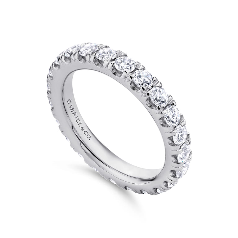 Eternity Band Wedding Ring in Platinum with Round Natural Diamond at Gabriel & Co. - Shot 3