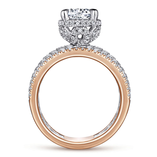 Avis - 14K White-Rose Gold Round Diamond Engagement Ring - 1.1 ct - Shot 2