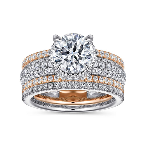 Avis - 14K White-Rose Gold Round Diamond Engagement Ring - 1.1 ct - Shot 4
