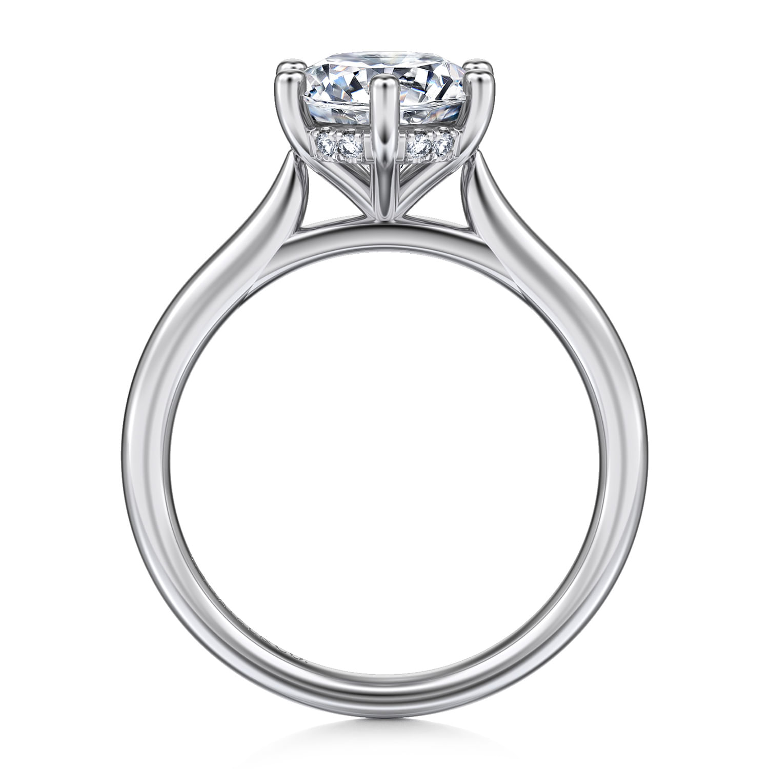Aviva - 14K White Gold Round Solitaire Diamond Engagement Ring