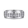 Axel - 14K White Gold 7mm - Square Inlay Men's Wedding Band