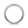 Axel - 14K White Gold 7mm - Square Inlay Men's Wedding Band