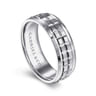 Axel - 14K White Gold 7mm - Square Inlay Men's Wedding Band