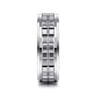 Axel - 14K White Gold 7mm - Square Inlay Men's Wedding Band
