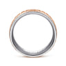 Axel - 14K White-Rose Gold 7mm - Two Tone Square Inlay Men's Wedding Band