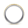 Axel - 14K White-Yellow Gold 7mm - Two Tone Square Inlay Men's Wedding Band