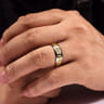 Axel - 14K White-Yellow Gold 7mm - Two Tone Square Inlay Men's Wedding Band