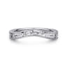 Curved Wedding Ring in 14k White Gold with   at Gabriel & Co.