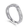 Curved Wedding Ring in 14k White Gold with   at Gabriel & Co.