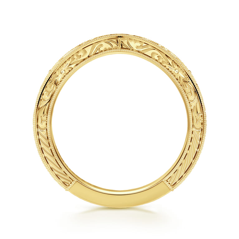 Curved Wedding Ring in 14k Yellow Gold with   at Gabriel & Co. - Shot 2