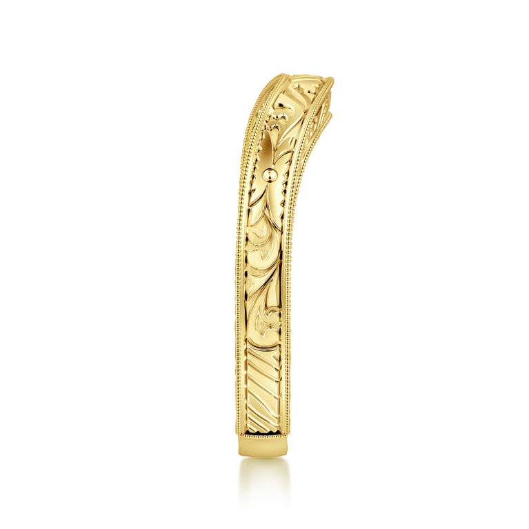 Curved Wedding Ring in 14k Yellow Gold with   at Gabriel & Co. - Shot 4