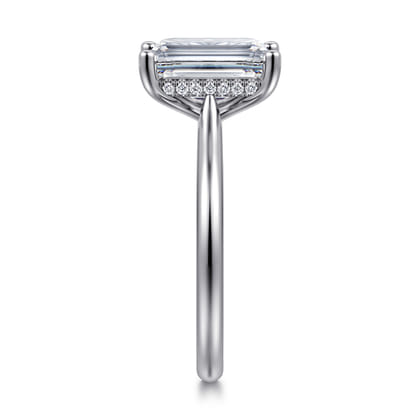 Azucena - 14K White Gold Emerald Cut Solitaire Diamond Engagement Ring