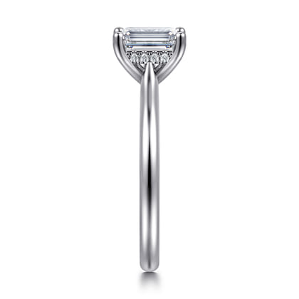 Azucena - 14K White Gold Emerald Cut Solitaire Diamond Engagement Ring