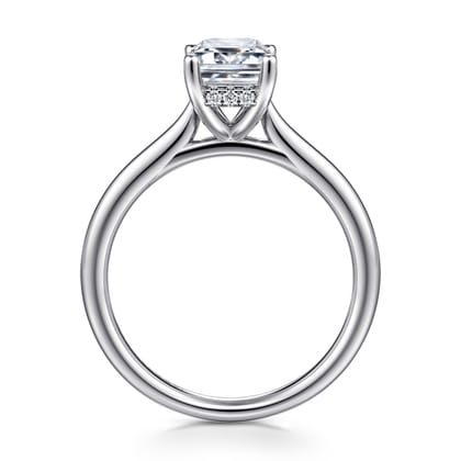Azucena - 14K White Gold Emerald Cut Solitaire Diamond Engagement Ring