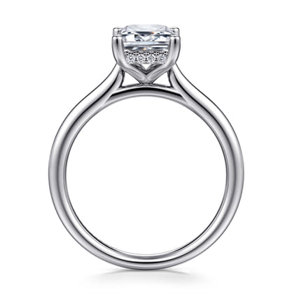 Azucena - 14K White Gold Emerald Cut Solitaire Diamond Engagement Ring