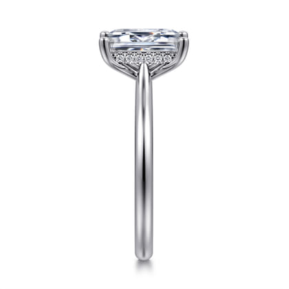 Azucena - 14K White Gold Emerald Cut Solitaire Diamond Engagement Ring